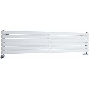 Milano - Aruba - Modern White Horizontal Double Oval Panel Radiator - 354mm x 1600mm Milano - Aruba - Modern White Horizontal Double Oval Panel Radiator - 354mm x 1600mm