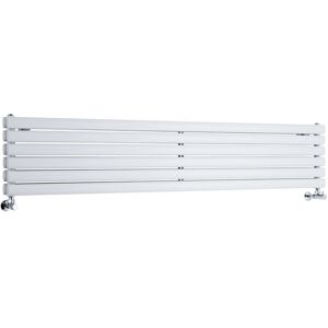 Milano - Aruba - Modern White Horizontal Double Oval Panel Radiator - 354mm x 1780mm Milano - Aruba - Modern White Horizontal Double Oval Panel Radiator - 354mm x 1780mm
