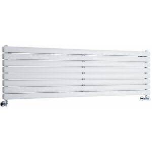 Milano Aruba White Horizontal Double Oval Panel Radiator - 472mm x 1600mm Milano Aruba White Horizontal Double Oval Panel Radiator - 472mm x 1600mm