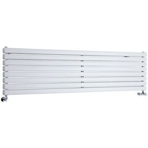 Milano - Aruba - Modern White Horizontal Double Oval Panel Radiator - 472mm x 1780mm Milano - Aruba - Modern White Horizontal Double Oval Panel Radiator - 472mm x 1780mm