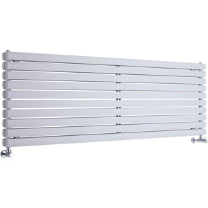 Milano - Aruba - Modern White Horizontal Double Oval Panel Radiator - 590mm x 1780mm Milano - Aruba - Modern White Horizontal Double Oval Panel Radiator - 590mm x 1780mm