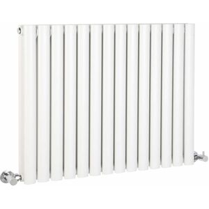 Milano - Aruba - Modern White Horizontal Double Oval Panel Radiator - 635mm x 826mm Milano - Aruba - Modern White Horizontal Double Oval Panel Radiator - 635mm x 826mm