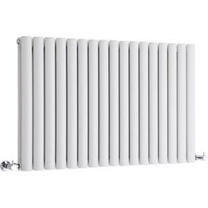 Milano - Aruba - Modern White Horizontal Double Oval Panel Radiator - 635mm x 1000mm Milano - Aruba - Modern White Horizontal Double Oval Panel Radiator - 635mm x 1000mm