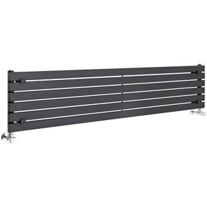 Milano - Capri - Modern Black Horizontal Single Panel Radiator – 354mm x 1600mm Milano - Capri - Modern Black Horizontal Single Panel Radiator – 354mm x 1600mm