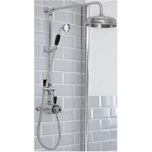 Milano - Elizabeth - Traditional Grand Rigid Riser with 2 Outlet Dual Exposed Thermostatic Mixer Shower Valve Round Rainfall Shower Head and Hand Milano - Elizabeth - Traditional Grand Rigid Riser with 2 Outlet Dual Exposed Thermostatic Mixer Shower Valve Round Rainfall Shower Head and Hand
