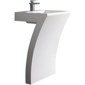 Milano - Elswick - Modern Floorstanding 7 Shaped Bathroom Basin Sink with Full Pedestal - 580mm x 467mm Milano - Elswick - Modern Floorstanding 7 Shaped Bathroom Basin Sink with Full Pedestal - 580mm x 467mm