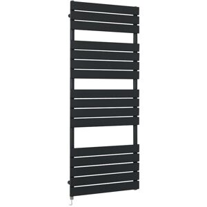 Milano - Lustro Electric - Modern Black Flat Panel Heated Towel Rail Radiator with Simple Heating Element - 1500mm x 600mm Milano - Lustro Electric - Modern Black Flat Panel Heated Towel Rail Radiator with Simple Heating Element - 1500mm x 600mm