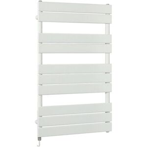 Milano - Lustro Electric - Modern White Flat Panel Heated Towel Rail Radiator with Simple Heating Element - 975mm x 600mm Milano - Lustro Electric - Modern White Flat Panel Heated Towel Rail Radiator with Simple Heating Element - 975mm x 600mm