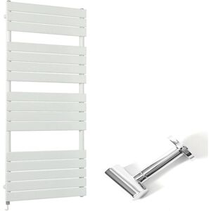 Milano Lustro Electric White Flat Panel Heated Towel Rail Radiator with Simple Heating Element and Cable Cover - 1500mm x 600mm Milano Lustro Electric White Flat Panel Heated Towel Rail Radiator with Simple Heating Element and Cable Cover - 1500mm x 600mm