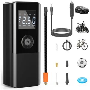Tinor - Mini Portable Air Compressor 150 psi 4500 mAh Electric Air Pump 12V dc Rechargeable Car Tire Inflator with Digital Display led Light usb Tinor - Mini Portable Air Compressor 150 psi 4500 mAh Electric Air Pump 12V dc Rechargeable Car Tire Inflator with Digital Display led Light usb