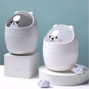 Héloise - Mini Table Trash Can With Lid, Cartoon Little Bear Waste Paper Bin Flip Design Desktop Trash Can Quality Plastic Waste Bin For Recycling Héloise - Mini Table Trash Can With Lid, Cartoon Little Bear Waste Paper Bin Flip Design Desktop Trash Can Quality Plastic Waste Bin For Recycling