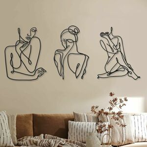 Dewdat - Minimalist Wall Decor Abstract Metal Wall Art Modern Woman Line Wall Art Female Body Wall Sculptures Metal Line Art Hanging (Black, Modern) Dewdat - Minimalist Wall Decor Abstract Metal Wall Art Modern Woman Line Wall Art Female Body Wall Sculptures Metal Line Art Hanging (Black, Modern)