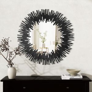 Shyfoy - Miroir mural rond avec cadre à motifs radiants en noir, style moderne audacieux pour la décoration intérieure Shyfoy - Miroir mural rond avec cadre à motifs radiants en noir, style moderne audacieux pour la décoration intérieure
