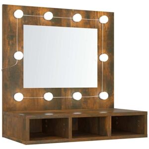 Mirror Cabinet with led Smoked Oak 60x31.5x62 cm Vidaxl Mirror Cabinet with led Smoked Oak 60x31.5x62 cm Vidaxl