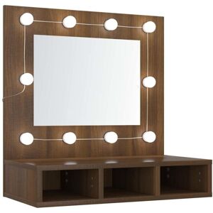 Mirror Cabinet with led Brown Oak 60x31.5x62 cm Vidaxl Mirror Cabinet with led Brown Oak 60x31.5x62 cm Vidaxl