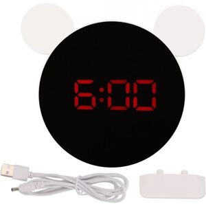 GROOFOO Mirrored Digital Alarm Clock Cute Mice Ear Shape LED Mirror Clock with Snooze Model Night Mode for Kids Home Bedroom Red LED GROOFOO Mirrored Digital Alarm Clock Cute Mice Ear Shape LED Mirror Clock with Snooze Model Night Mode for Kids Home Bedroom Red LED
