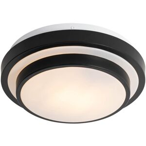 QAZQA Modern Ceiling Lamp Black with White 25 cm IP44 - Walden QAZQA Modern Ceiling Lamp Black with White 25 cm IP44 - Walden