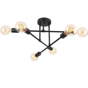 Norcks - Modern Ceiling Lights Indoor Ceiling Lights Vintage Retro Ceiling Lights Black,6 Lights For Kitchen Hallway Bedroom Living Room Norcks - Modern Ceiling Lights Indoor Ceiling Lights Vintage Retro Ceiling Lights Black,6 Lights For Kitchen Hallway Bedroom Living Room