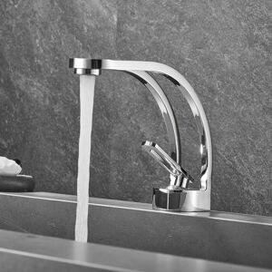 SHUNLI Modern Creative Design Bathroom Faucet, Black Sink Faucet, Bathroom Mixer Tap Single Hole Sink Faucet, Brass(Smoky Gray) SHUNLI Modern Creative Design Bathroom Faucet, Black Sink Faucet, Bathroom Mixer Tap Single Hole Sink Faucet, Brass(Smoky Gray)