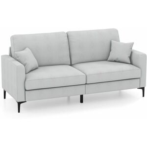 Costway - Modern Loveseat 2 Seater Home Sofa Couch Upholstered Sofa with Armrest & Pillows Costway - Modern Loveseat 2 Seater Home Sofa Couch Upholstered Sofa with Armrest & Pillows