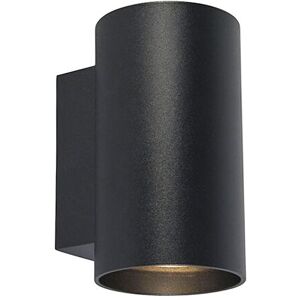 QAZQA Modern Round Wall Light Black Sandy - Max 2x50W QAZQA Modern Round Wall Light Black Sandy - Max 2x50W