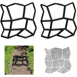COOCHEER Mold Set of 2, DIY Garden Path Design, Cast Yourself, HxWxD: 3.6x36x36 cm, Plastic, Black COOCHEER Mold Set of 2, DIY Garden Path Design, Cast Yourself, HxWxD: 3.6x36x36 cm, Plastic, Black