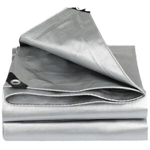Mumu - momo Ultra-Resistant Outdoor Tarpaulin (6m x 12m) - Waterproof and Multifunctional for Shelters, Garden Furniture, Wood - Silver Mumu - momo Ultra-Resistant Outdoor Tarpaulin (6m x 12m) - Waterproof and Multifunctional for Shelters, Garden Furniture, Wood - Silver
