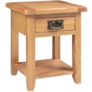 Hallowood Furniture - Monchique Oak Small Side Table with Chest Drawer, Solid Oak Lamp Table, Small Console Table for Small Spaces, Small Oak Side Hallowood Furniture - Monchique Oak Small Side Table with Chest Drawer, Solid Oak Lamp Table, Small Console Table for Small Spaces, Small Oak Side