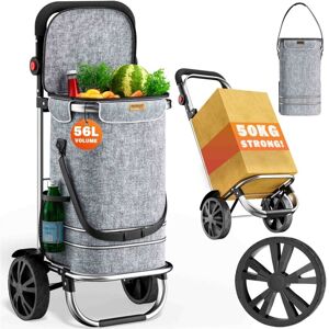 MONZANA® 3in1 Shopping Trolley 56L/50 kg Folding Removable Bag Hand Cart Cooling Grey MONZANA® 3in1 Shopping Trolley 56L/50 kg Folding Removable Bag Hand Cart Cooling Grey