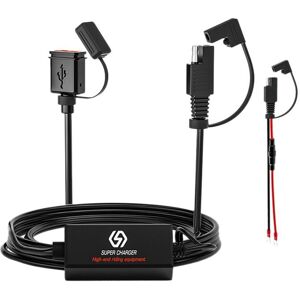TLILY Motorcycle 10V-24V dc usb Charger sae to usb Adapter Cable Kit, Waterproof Dual usb Ports QC3.0 Fast Charger TLILY Motorcycle 10V-24V dc usb Charger sae to usb Adapter Cable Kit, Waterproof Dual usb Ports QC3.0 Fast Charger