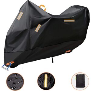 LONGZIMING Motorcycle Cover 300D Motorbike Tarpaulin Universal Waterproof Cover Thicken, Against Rain Snow Dust Dirt uv for Motor Scooter, Black, xxxl (265 x LONGZIMING Motorcycle Cover 300D Motorbike Tarpaulin Universal Waterproof Cover Thicken, Against Rain Snow Dust Dirt uv for Motor Scooter, Black, xxxl (265 x