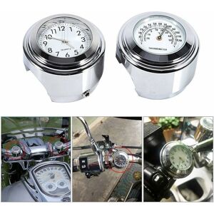 AIPERQ Motorcycle Handlebar Clock, 7/8' 1' Waterproof Silver Motorcycle Handlebar Clock Motorcycle Handlebar Clock Luminous Clock with Thermometer AIPERQ Motorcycle Handlebar Clock, 7/8' 1' Waterproof Silver Motorcycle Handlebar Clock Motorcycle Handlebar Clock Luminous Clock with Thermometer