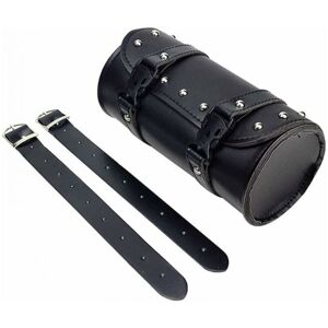 Cyslmuk - Motorcycle Tool Bag pu Leather, Rear Fork Tool Bag, Round Motorcycle Tool Bag, with 2 Mounting Straps, for Most Motorcycles and Off-Road Cyslmuk - Motorcycle Tool Bag pu Leather, Rear Fork Tool Bag, Round Motorcycle Tool Bag, with 2 Mounting Straps, for Most Motorcycles and Off-Road