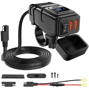 Tlily - Motorcycle usb Charger, 6.8A Quick Charge 3.0 Dual Phone Charger with Voltmeter & ON/Off Switch Tlily - Motorcycle usb Charger, 6.8A Quick Charge 3.0 Dual Phone Charger with Voltmeter & ON/Off Switch