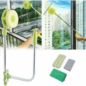 Briefness - Multi-purpose 2 in 1 Window Cleaner with Rotating Head, High Rise Window Cleaning Tool with 1.4m Extendable Pole, u Shape Telescopic Briefness - Multi-purpose 2 in 1 Window Cleaner with Rotating Head, High Rise Window Cleaning Tool with 1.4m Extendable Pole, u Shape Telescopic