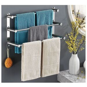 Gotrays - Multilayer 304 Stainless Steel Wall Mounted Towel Rack 3 Bars Towel Holder for Bathroom Kitchen (50cm with Hook) Gotrays - Multilayer 304 Stainless Steel Wall Mounted Towel Rack 3 Bars Towel Holder for Bathroom Kitchen (50cm with Hook)