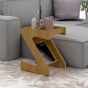 SECONIQUE Naples Z Side Table - L40 x W45 x H55.5 cm - Oak Effect SECONIQUE Naples Z Side Table - L40 x W45 x H55.5 cm - Oak Effect