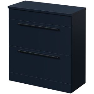 Napoli - 390 Deep Blue 800mm Floor Standing Vanity Unit for Countertop Basins with 2 Drawers and Gunmetal Grey Handles Napoli - 390 Deep Blue 800mm Floor Standing Vanity Unit for Countertop Basins with 2 Drawers and Gunmetal Grey Handles
