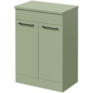 Napoli - 390 Olive Green 600mm Floor Standing Vanity Unit for Countertop Basins with 2 Doors and Gunmetal Grey Handles Napoli - 390 Olive Green 600mm Floor Standing Vanity Unit for Countertop Basins with 2 Doors and Gunmetal Grey Handles