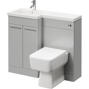 Napoli Combination Gloss Grey Pearl 1000mm Vanity Unit Toilet Suite with Left Hand L Shaped 1 Tap Hole Basin and 2 Doors with Polished Chrome Handles Napoli Combination Gloss Grey Pearl 1000mm Vanity Unit Toilet Suite with Left Hand L Shaped 1 Tap Hole Basin and 2 Doors with Polished Chrome Handles
