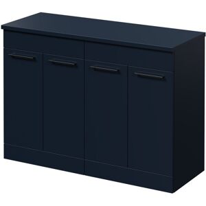 Napoli - Deep Blue 1200mm Floor Standing Vanity Unit for Countertop Basins with 4 Doors and Gunmetal Grey Handles Napoli - Deep Blue 1200mm Floor Standing Vanity Unit for Countertop Basins with 4 Doors and Gunmetal Grey Handles