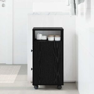Narrow Bathroom Cabinet with Wheel Black oak 33 x 23 x 65 cm Vidaxl Narrow Bathroom Cabinet with Wheel Black oak 33 x 23 x 65 cm Vidaxl