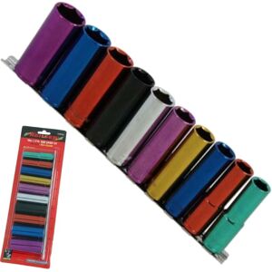 Neilsen - 10pc Multi Coloured Metric Deep Socket 13mm - 24mm 6pt Set 1/2' Drive Neilsen - 10pc Multi Coloured Metric Deep Socket 13mm - 24mm 6pt Set 1/2' Drive