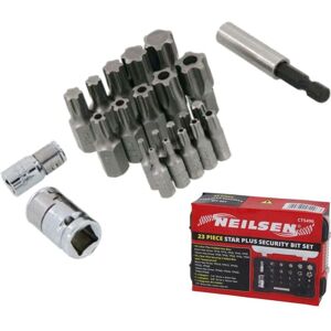 Neilsen 23pc Star Plus Tamperproof Screwdriver Security Power Hex Torx Bit Set Neilsen 23pc Star Plus Tamperproof Screwdriver Security Power Hex Torx Bit Set
