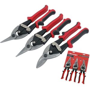 Neilsen 3pc Aviation Straight Cut Shears Metal Cutting Soft Grip Tin Snips Set Neilsen 3pc Aviation Straight Cut Shears Metal Cutting Soft Grip Tin Snips Set