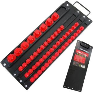 Neilsen 52pc Socket Rail Tray 1/4" 3/8" 1/2" 3/4" Organiser Storage Holder Metal Neilsen 52pc Socket Rail Tray 1/4" 3/8" 1/2" 3/4" Organiser Storage Holder Metal