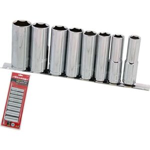 Neilsen 8pc Metric Deep Long Reach On Rail Socket Set 1/2" Drive 13mm - 24mm Neilsen 8pc Metric Deep Long Reach On Rail Socket Set 1/2" Drive 13mm - 24mm