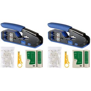 Tlily - Network Cable Tester RJ45 Crimp Tool Kit CAT5 CAT5E CAT6 Crimping Tool Kit, 100PCS RJ45 CAT6 Connector Plug Tlily - Network Cable Tester RJ45 Crimp Tool Kit CAT5 CAT5E CAT6 Crimping Tool Kit, 100PCS RJ45 CAT6 Connector Plug