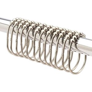 Linghhang - Nickel), 12 Width Shower Curtain Rings/Hooks Set, Easy Glide Rollers, Rust Resistant Stainless Steel Linghhang - Nickel), 12 Width Shower Curtain Rings/Hooks Set, Easy Glide Rollers, Rust Resistant Stainless Steel