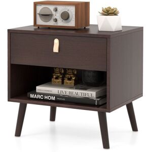Nightstand Mid-Century End Table Compact Sofa Side Table with Drawer - Costway Nightstand Mid-Century End Table Compact Sofa Side Table with Drawer - Costway